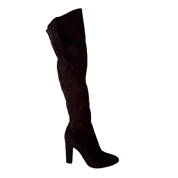Unisa Shoes - Unisa Sanyia Brown Micro Suede Over the Knee High Heel Boots Size 10